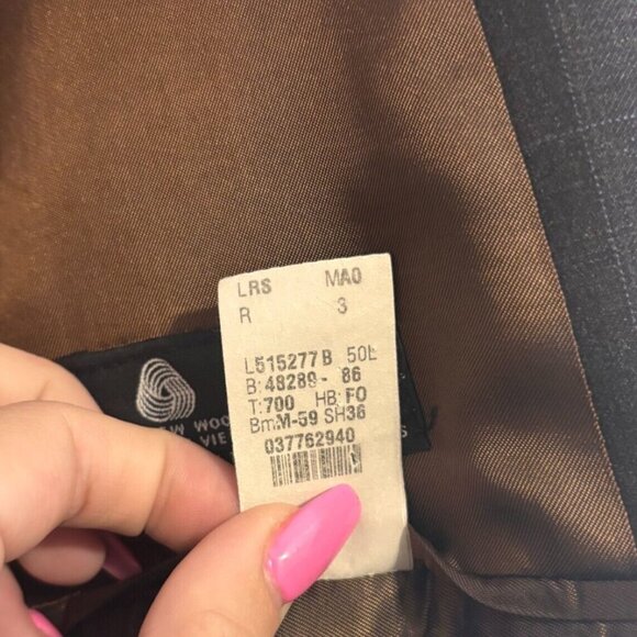 CALVIN KLEIN 3 Button Gray Sport Jacket - Mens Size 50L 100% Pure New Wool - Picture 4 of 7